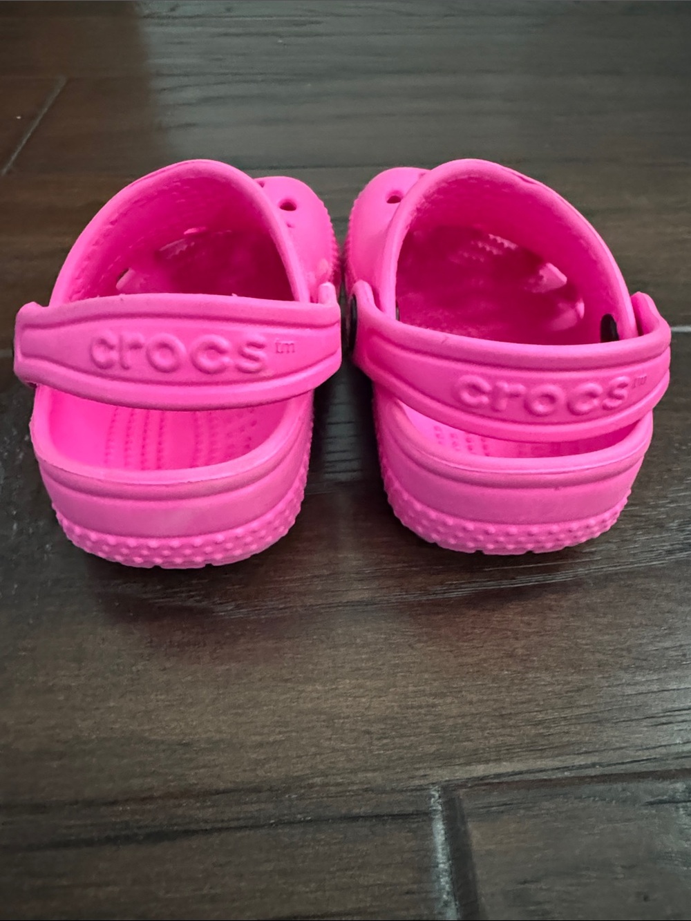 CROCS Kids Hot Pink Classic Clog with Heel Strap - Picture 5 of 5